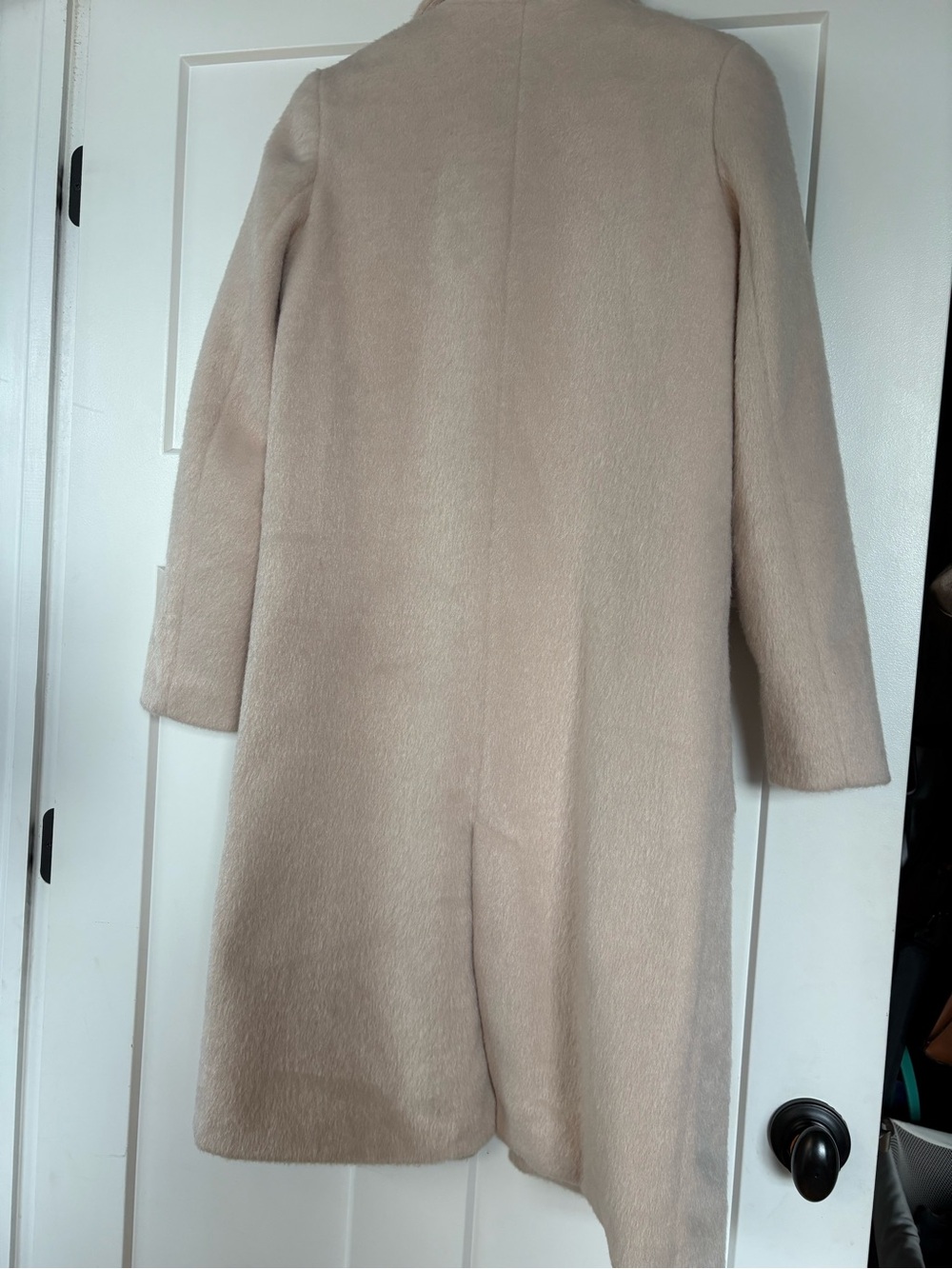 Everly Women’s Cream Colored Long Wool-Blend Coat Size Small - Picture 10 of 15